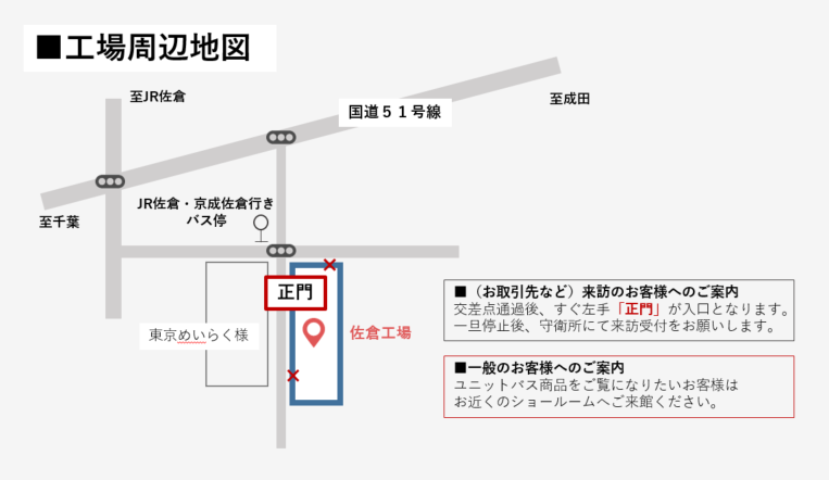 佐倉工場（周辺地図）